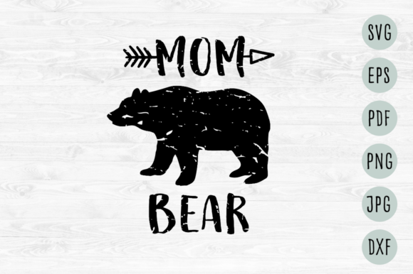 Bear Mom with Arrow SVG for Crafts and Graphics