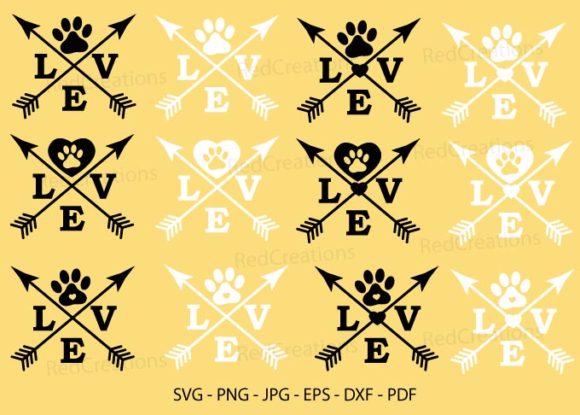 Love with Paw Svg for Crafts and Graphics Projects
